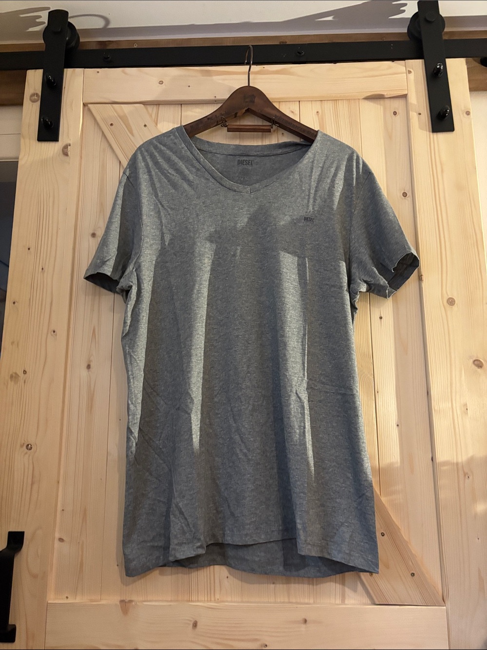 Diesel Gray V-Neck Short Sleeve Tee